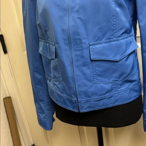 CARLISLE Blue Moto zippered jacket with pockets, Size 4, Excellent condition - Picture 3 of 14